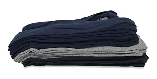 Photo 4 of Andrew Scott Boys'12 Pack V Neck T Shirt Cotton Color Undershirts - Bonus Pack of 12 (L 10-12, 12 Pack- Black/Grey/Navy)
