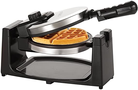 Photo 1 of BELLA Classic Rotating Non-Stick Belgian Waffle Maker, Perfect 1" Thick Waffles, PFOA Free Non Stick Coating & Removeable Drip Tray for Easy Clean Up, Browning Control, Stainless Steel
