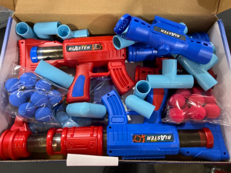 Photo 1 of YEEBAY Shooting Game Toy for Age 6, 7, 8,9,10+ Years Old Kids, Boys - 2pk Foam Ball Popper Air Guns & Shooting Target & 24 Foam Balls - Ideal Gift - Compatible with Nerf Toy Guns

