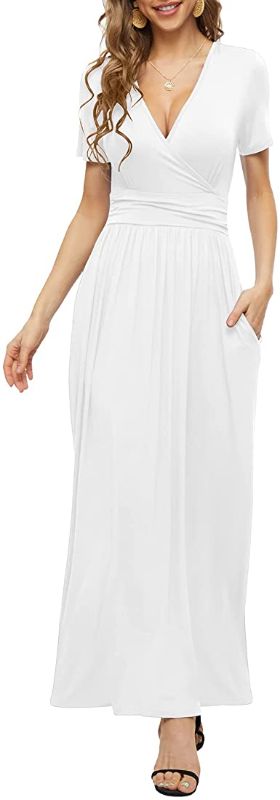 Photo 1 of LILBETTER Women's Summer Beach Casual Midi Dress, White, Small 