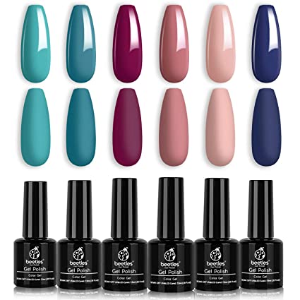 Photo 1 of Beetles Gel Nail Polish Set, Dusty Bouquet Collection Classic Blue Pink Mavue Nail Gel Polish Perfect for Autumn and Winter Nail Art Manicure Kit Soak Off LED Gel COLORS MAY VARY!!!
