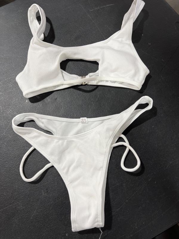 Photo 1 of Women's 2-Piece White Swimsuit, Medium