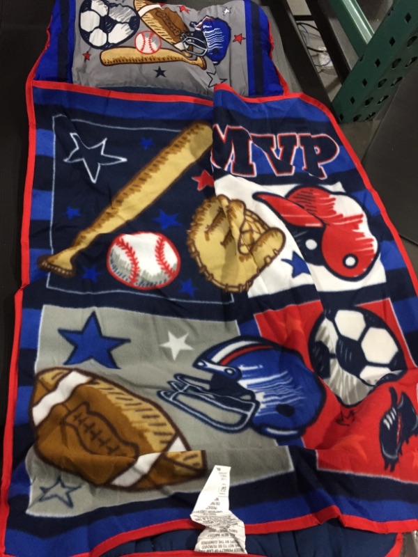 Photo 2 of Funhouse Baseball Nap Mat Set - Includes Pillow and Fleece Blanket
