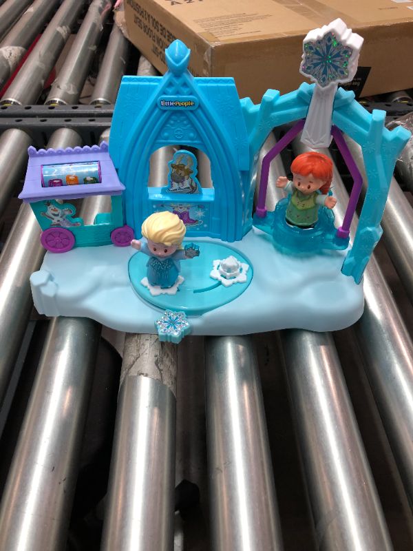 Photo 2 of Disney Frozen Arendelle Winter Wonderland by Little People, ice skating playset with Anna and Elsa figures for toddlers and preschool kids