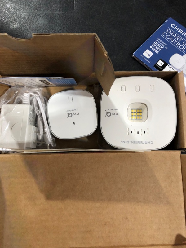 Photo 2 of myQ Chamberlain Smart Garage Control - Wireless Garage Hub and Sensor with Wifi & Bluetooth - Smartphone Controlled, myQ-G0401-ES, White
