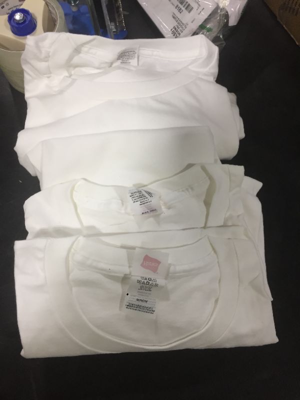 Photo 1 of 3Hanes Men's White T-Shirt Pack Available, Moisture-Wicking Shirts, 100% Cotton Undershirts for Men, Multipack
