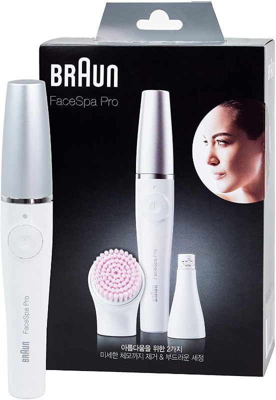 Photo 1 of Braun FaceSpa Pro SE 910 (Korean Import) Facial Epilator 2-in-1 Facial Epilating and Cleansing Brush for Salon Beauty at Home, Rechargeable, Cordless Use,...
