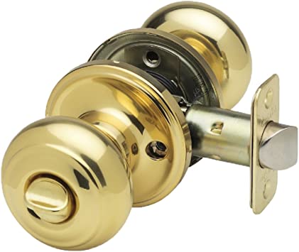 Photo 1 of Copper Creek Colonial Privacy Function Door Knob, 1 Pack, Polished Brass
