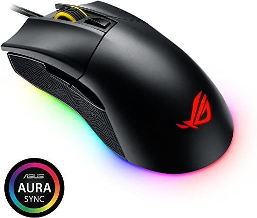 Photo 1 of ASUS ROG Gladius II Origin Wired USB Optical Ergonomic FPS Gaming Mouse featuring Aura Sync RGB, 12000 DPI Optical, 50G Acceleration, 250 IPS sensors and swappable Omron switches,Black
