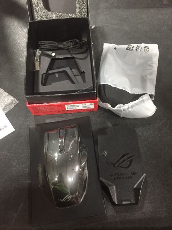 Photo 2 of ASUS ROG Gladius II Origin Wired USB Optical Ergonomic FPS Gaming Mouse featuring Aura Sync RGB, 12000 DPI Optical, 50G Acceleration, 250 IPS sensors and swappable Omron switches,Black
