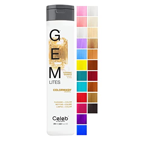 Photo 1 of Celeb Luxury Intense Color Depositing Colorwash Shampoo + BondFix Rebuilder, Vegan, Sustainably Sourced Plant-Based, Semi-Permanent, Viral and Gem Lites
