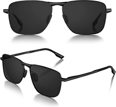 Photo 1 of LUENX Rectangular Polarized Aviator Sunglasses for Men Retro Pilot Shades Driving UV400 Protection
