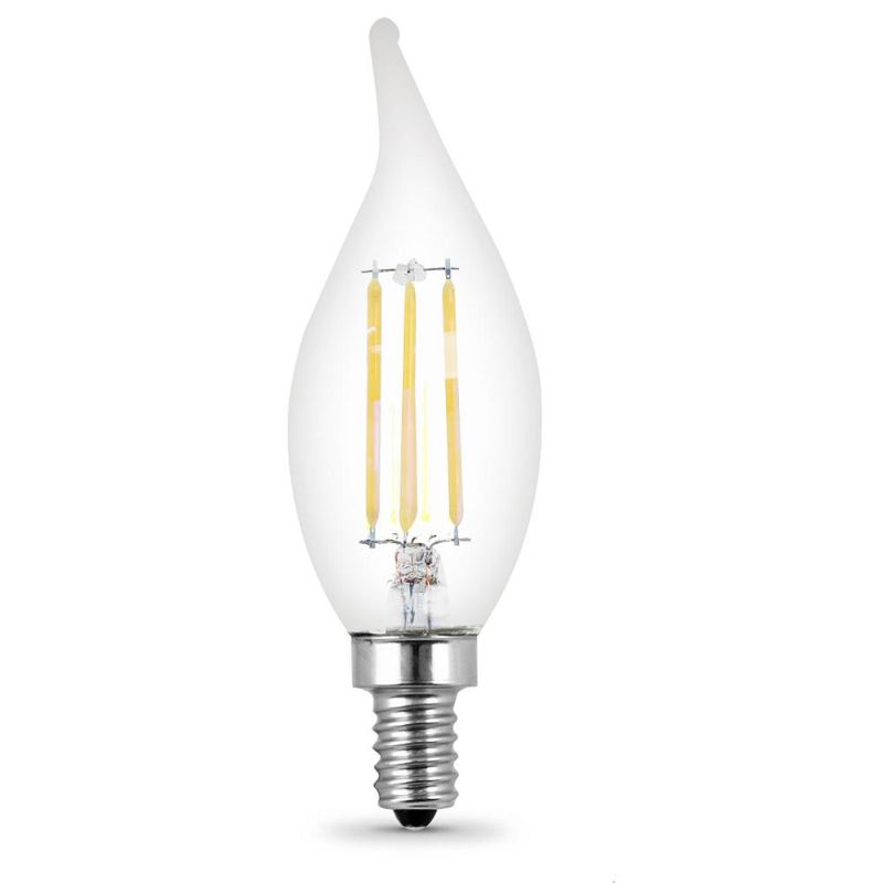 Photo 1 of Feit Electric 100-Watt Equivalent CA10 Candelabra Dimmable Filament CEC Clear Chandelier E12 LED Light Bulb, Daylight 5000K (2-Pack)