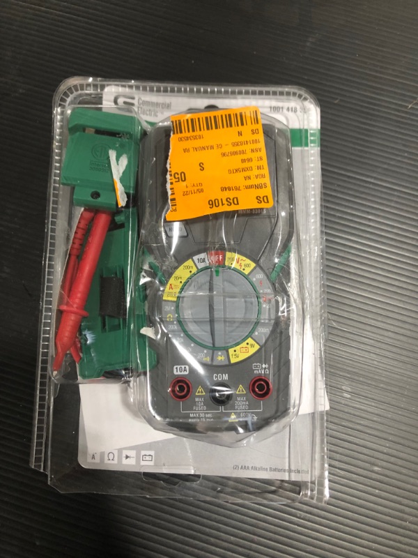 Photo 2 of Commercial Electric Manual Ranging Multimeter
