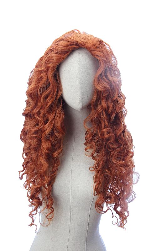 Photo 1 of Long Copper Red Curly Wave Inspired Merida Brave Wig Heat Resistant Synthetic Hair (Not exact color as stock)