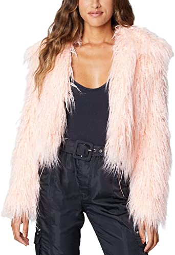 Photo 1 of [BLANKNYC] womens Faux Fur Cropped Jacket, Comfortable & Stylish Coat
