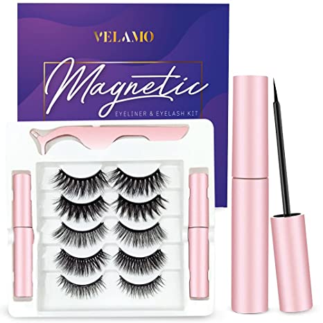 Photo 1 of Magnetic Eyeliner and Lashes Kit, Magnetic Eyeliner and Multi Styles Lashes, Reusable Natural Magnetic False Eyelashes, 5 Pairs
