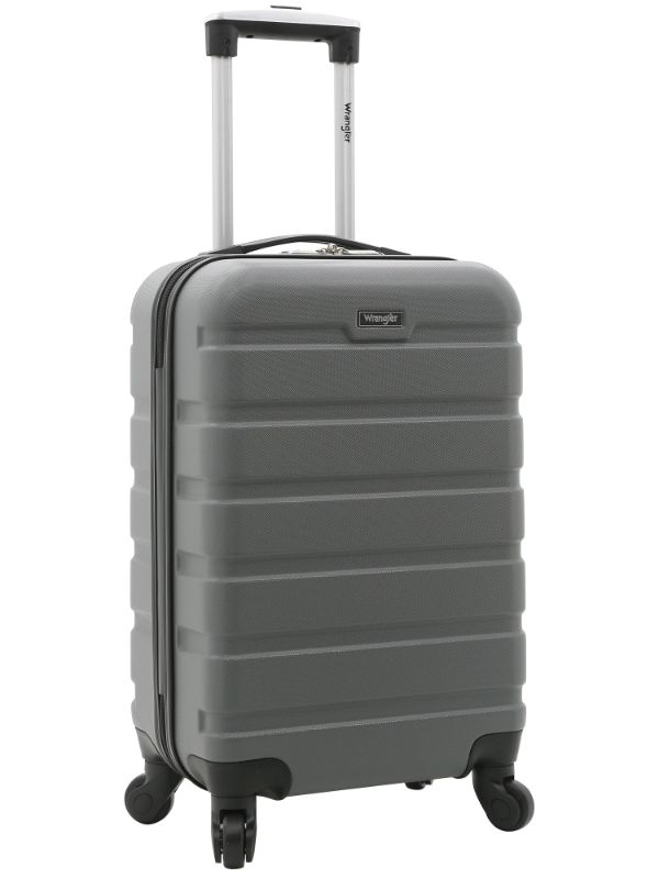 Photo 1 of Wrangler 20” Carry-on Rolling Hardside Spinner Luggage Grey
