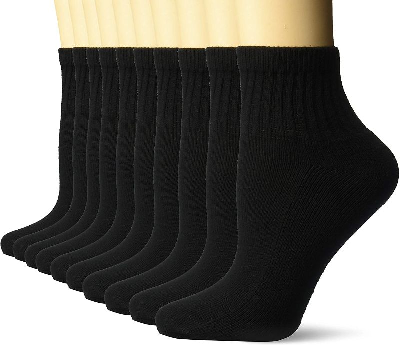 Photo 1 of Amazon Essentials Women's Cotton Lightly Cushioned Ankle Socks, Pack of 9 size 8-12