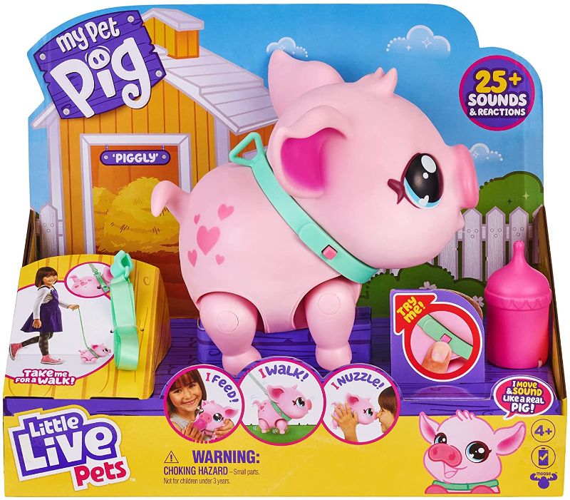 Photo 1 of Little Live Pets - My Pet Pig: Piggly | Soft and Jiggly Interactive Toy Pig That Walks, Dances and Nuzzles. 20+ Sounds & Reactions. Batteries Included. for Kids Ages 4+
