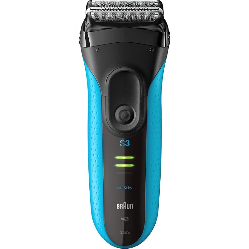 Photo 1 of Braun Electric Series 3 Razor with Precision Trimmer, Rechargeable, Wet & Dry Foil Shaver for Men, Blue/Black, 4 Piece
