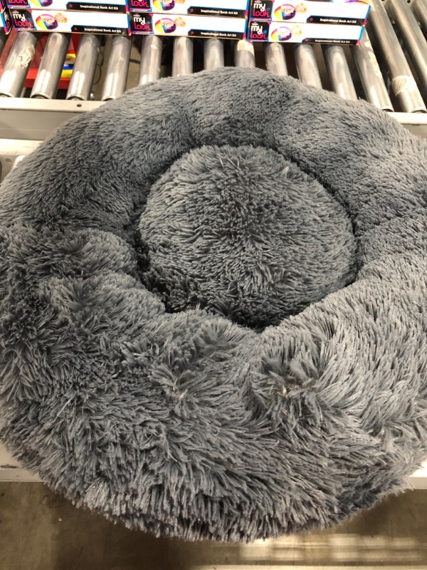 Photo 2 of Active Pets Plush Calming Dog Bed, Donut Dog Bed for Small Dogs, Medium & Large, Anti Anxiety Dog Bed, Soft Fuzzy Calming Bed for Dogs & Cats, Comfy Cat Bed, Marshmallow Cuddler Nest Calming Pet Bed
