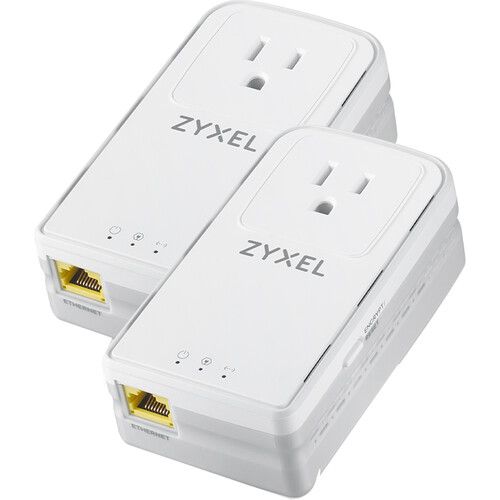 Photo 1 of ZyXEL PLA6456 G.hn 2400 Mbps Wave 2 Powerline Pass-Through Gigabit Ethernet Adapter 2 Pack