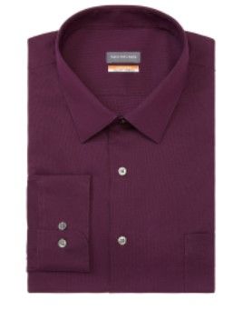 Photo 1 of Van Heusen Big & Tall Fit Stain Shield Stretch Solid Dress Shirt In Mulberry 22 34-35