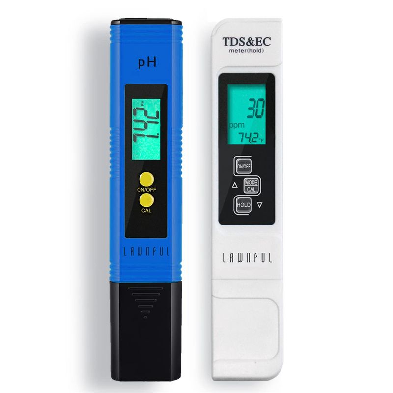Photo 1 of Water pH Meter and TDS Meter, LAWNFUL pH and 3 in 1 TDS&EC Water Tester Combo, ±0.01 pH Accuracy ±2% F.S Accuracy TDS/EC/Temperature Meter, Pen Type and Handheld, PPM Meters for Home and Lab
