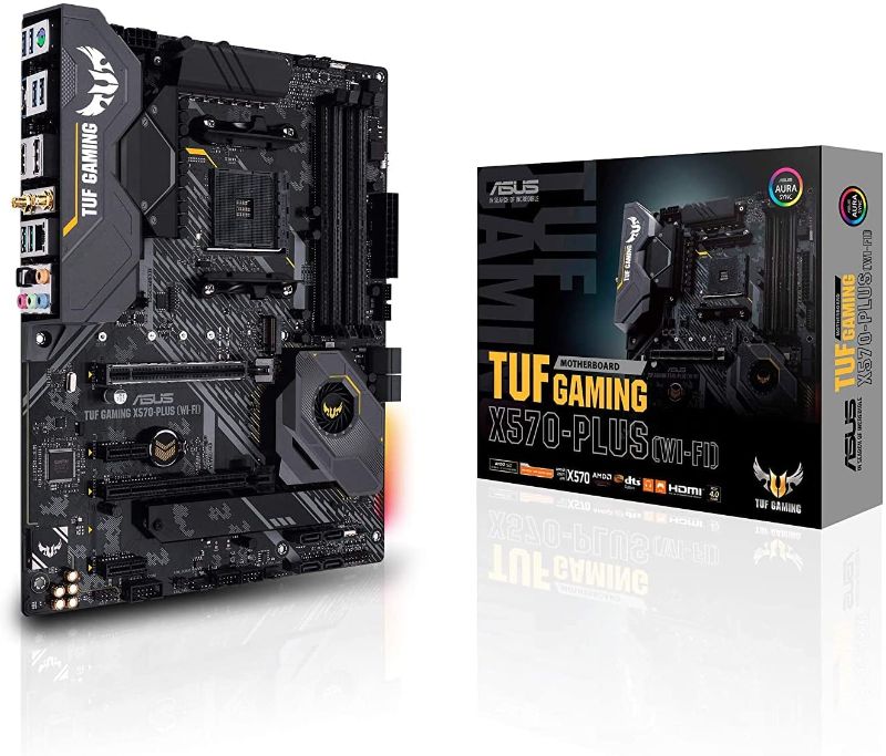 Photo 1 of ASUS AM4 TUF Gaming X570-Plus (Wi-Fi) AM4 Zen 3 Ryzen 5000 & 3rd Gen Ryzen ATX Motherboard with PCIe 4.0, Dual M.2, 12+2 with Dr. MOS Power Stage
