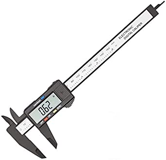 Photo 1 of Carbon Fiber Composites Digital Caliper, 0-150mm 0-6" Calipers Electronic Micrometer Caliper with LCD Screen, Inch Milimeter Fractions Conversion?Black large screen?
