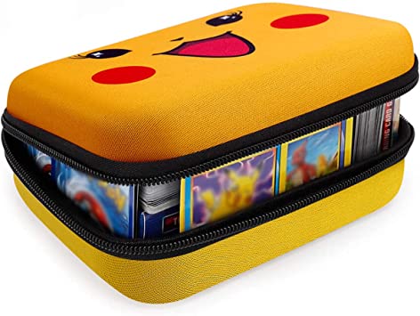 Photo 1 of Cards Holder Compatible with PM TCG Card. Card Organizer Case Fits Up to 400+ Game Cards. Cards Storage Box with 2 Removable Dividers (Yellow)
