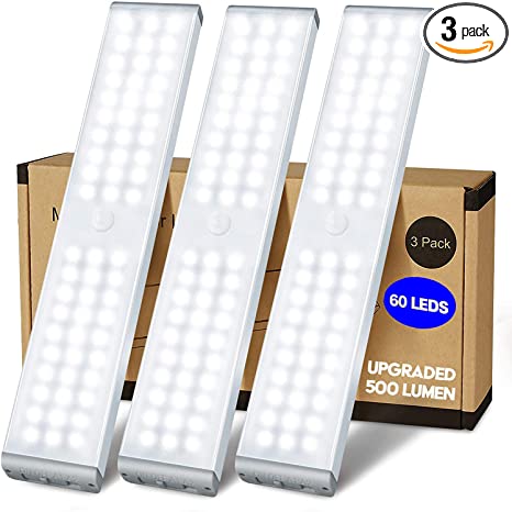 Photo 1 of LED Closet Light, 60 LED Rechargeable Motion Sensor Closet Lights, New Upgrade to Bright 500 Lumen, Under Cabinet Light, Magnetic Wireless Stick Anywhere Night Light, Stairs, Kitchen, Hallway (3 Pack)
PHOTO FOR REFERENCE.