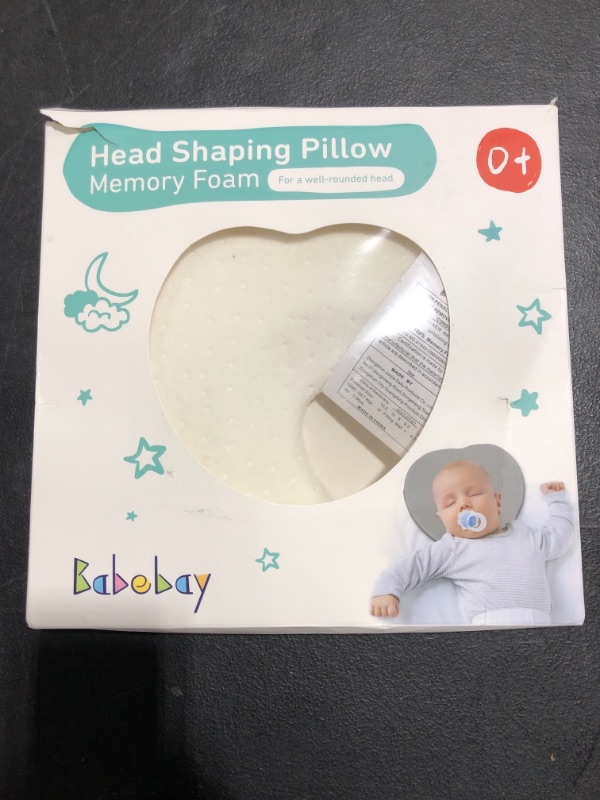 Photo 1 of BABEBAY HEAD SHAPING PILLOW, MEMORY FOAM. AGES 0+. OPEN BOX, PRIOR USE POSSIBLE.