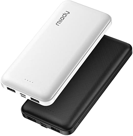 Photo 1 of 2-Pack Miady 10000mAh Dual USB Portable Charger, Fast Charging Power Bank with USB C Input, Backup Charger for iPhone X, Galaxy S9, Pixel 3 and etc … PRIOR USE
