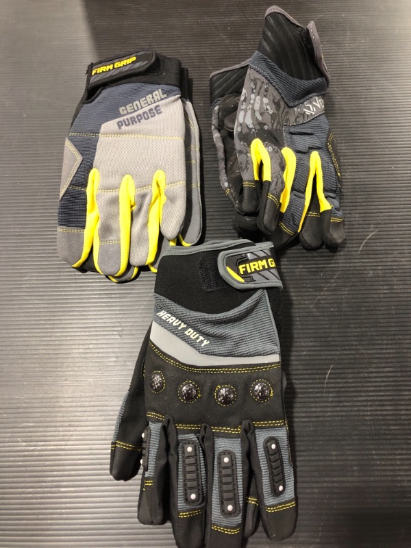 Photo 1 of FIRM GRIP WORK GLOVES, LOT OF 3 PAIR. SIZE LARGE. NEW WITHOUT TAGS.
