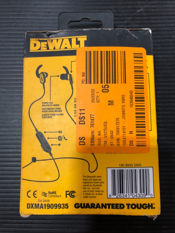 Photo 3 of DEWALT BRAND Jobsite Wireless Earphones
