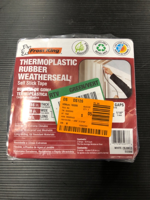 Photo 2 of 3/8 in. x 5/16 in. x 20 ft. White Weatherseal. OPEN PACKAGE.
