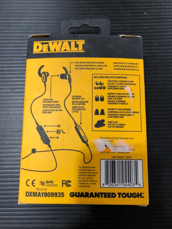 Photo 3 of DEWALT DW Jobsite Wireless Earphones. SEALED NEW IN BOX.
