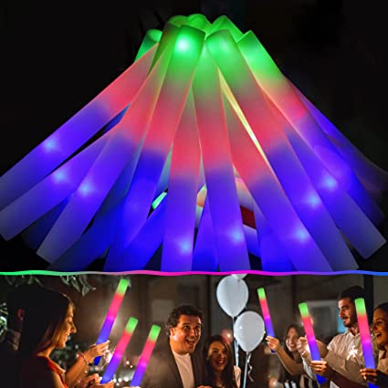 Photo 1 of 156pcs Glow Sticks - LED Foam Sticks with 3 Colors Flashing Effect Glow in The Dark Light Up Sticks for Festivals and All Party Supplies
