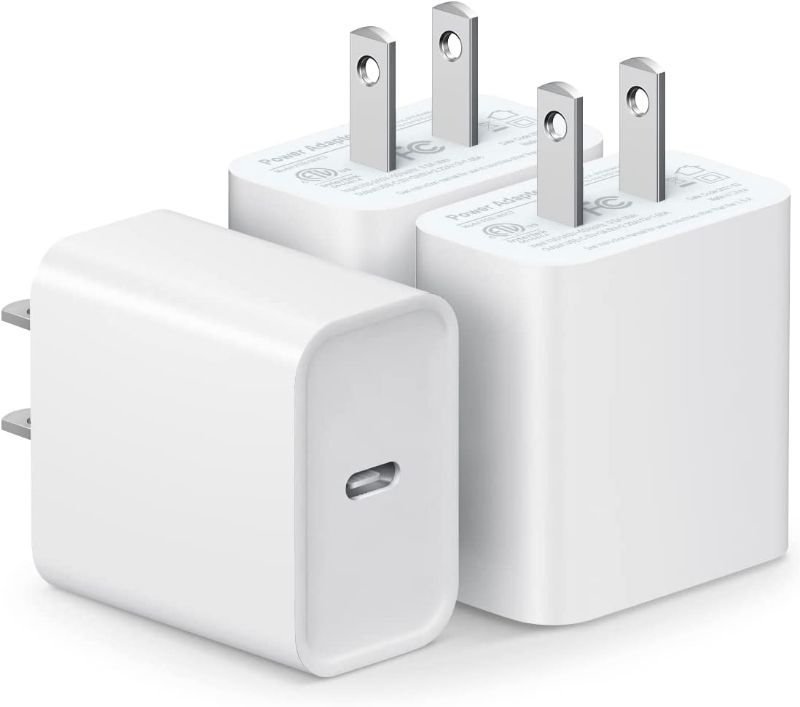 Photo 1 of [3 Pack] USB C Wall Charger, iPhone Fast Charger Block 20W PD Power Adapter Compatible with iPhone 14/14 Pro/14 Pro Max/14 Plus/13/12/11, iPad Pro, Google Pixel 5/4/3, Samsung Galaxy S20 S10 and More
