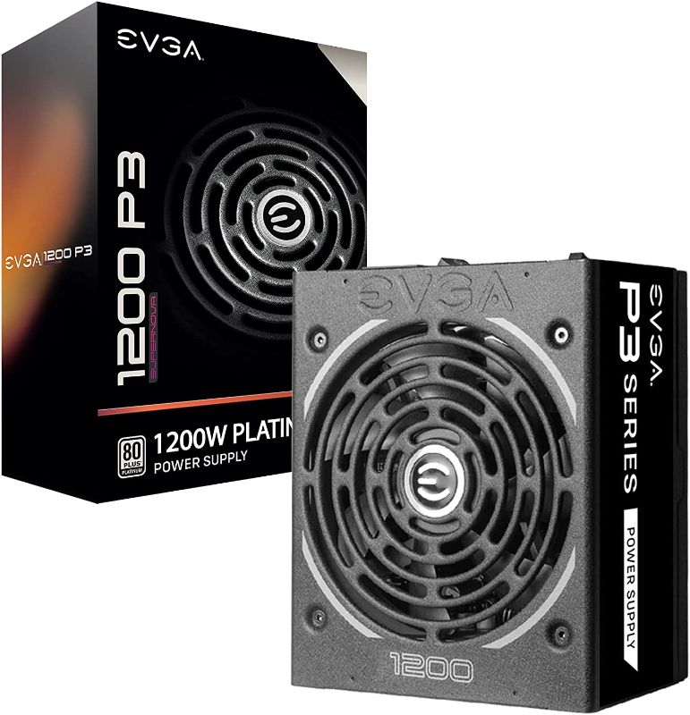 Photo 1 of EVGA Supernova 1200 P3, 80 Plus Platinum 1200W, Fully Modular, Eco Mode with FDB Fan, Includes Free Power On Self Tester, Compact 180mm Size, Power Supply 220-P3-1200-X1
SELLING FOR PARTS 