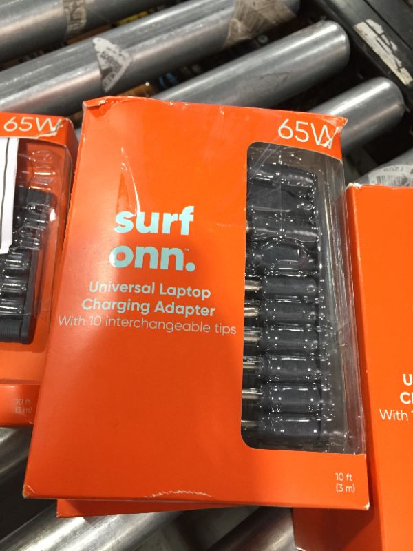 Photo 2 of 3 PACK onn. 65W Laptop Charger with 10 Interchangeable Tips, Total 10 Feet Power Cords, Fits Most Laptops Like HP, Dell, Lenovo, onn.

