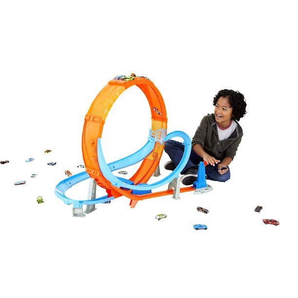 Photo 1 of Hot Wheels Massive Loop Mayhem Track Set with 28-In Wide Track Loop & 1 Car
