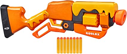 Photo 1 of NERF Roblox Adopt Me!: Bees! Lever Action Dart Blaster, Rotating 8-Dart Drum, 8 Elite Darts, Code to Unlock in-Game Virtual Item
