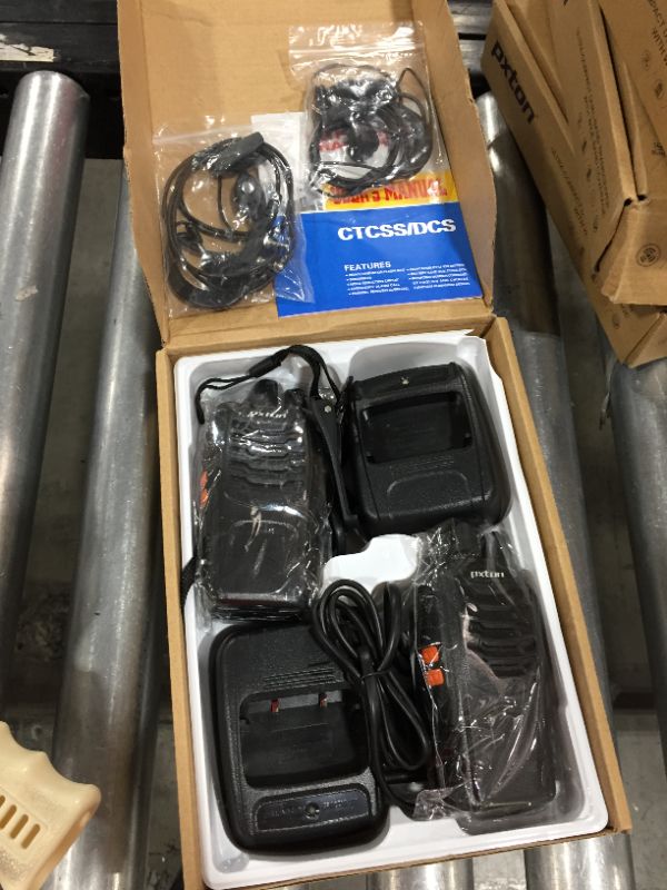 Photo 2 of pxton Walkie Talkies Rechargeable Long Range Two-Way Radios with Earpieces,2-Way Radios UHF Handheld Transceiver Walky Talky with Flashlight Li-ion Battery and Charger?2 Pack?
