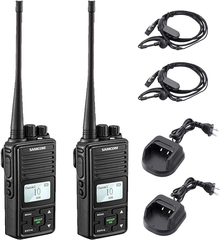 Photo 1 of SAMCOM FPCN10A 3000mAh Walkie Talkies with Earpiece,2 Way Radio Rechargeable, Heavy Duty Two Way Radios Long Range, Portable Handfree Adults Walky Talky,2 Packs
