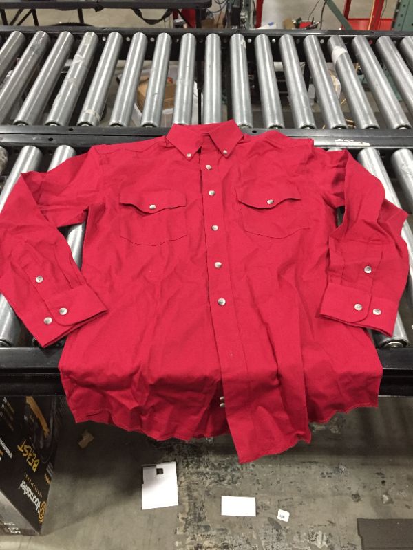 Photo 1 of Size S, cherry red button up collared shirt 