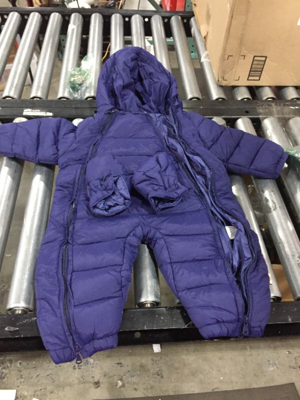 Photo 1 of Size 80, children full body winter coat with mittens, navy