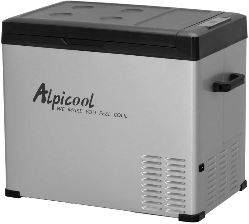 Photo 1 of Alpicool C50 Portable Refrigerator 53 Quart(50 Liter) 12 Volt Car Freezer for Vehicle, Truck, RV, Boat, Mini Fridge Freezer for Travel, Outdoor, Home -12/24V DC and 110-240V AC (Black and Silver)
